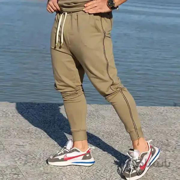 شلوار اسلش کد 234 طرح لش زیپ دار رنگ کرم ا Slash pants code 234 cream-colored zippered lash design