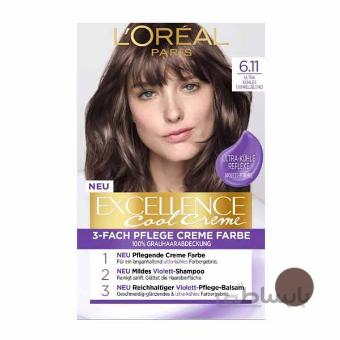 کیت رنگ مو لورآل سری Excellence شماره 6.11 حجم 40 میلی لیتر رنگ دودی ا LOreal Excellence Hair Color Kit No 6.11