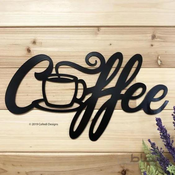 تابلو دیواری چوبی یک تکه طرح coffee