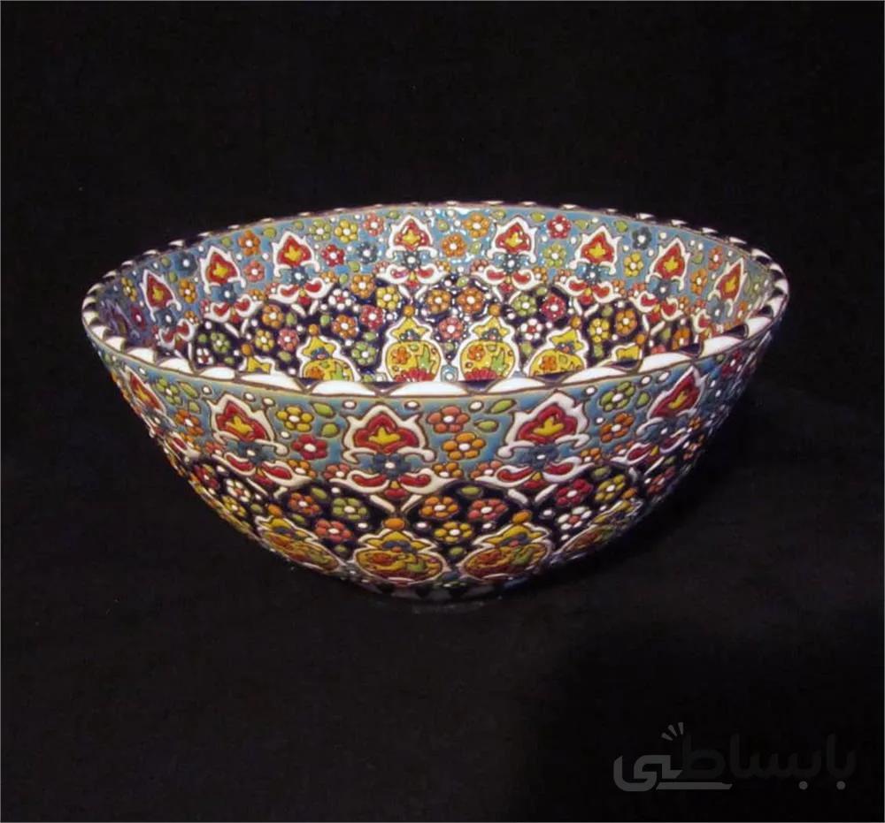 کاسه میناکاری کد 205-هنر زیبای سفال همدان با شهرت جهانی ا Enamel bowl bowl 205-Beautiful art of Hamedan pottery with world fame