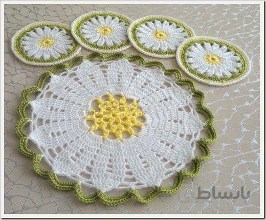 زیر بشقابی و زیر لیوانی بسته 5 عددی