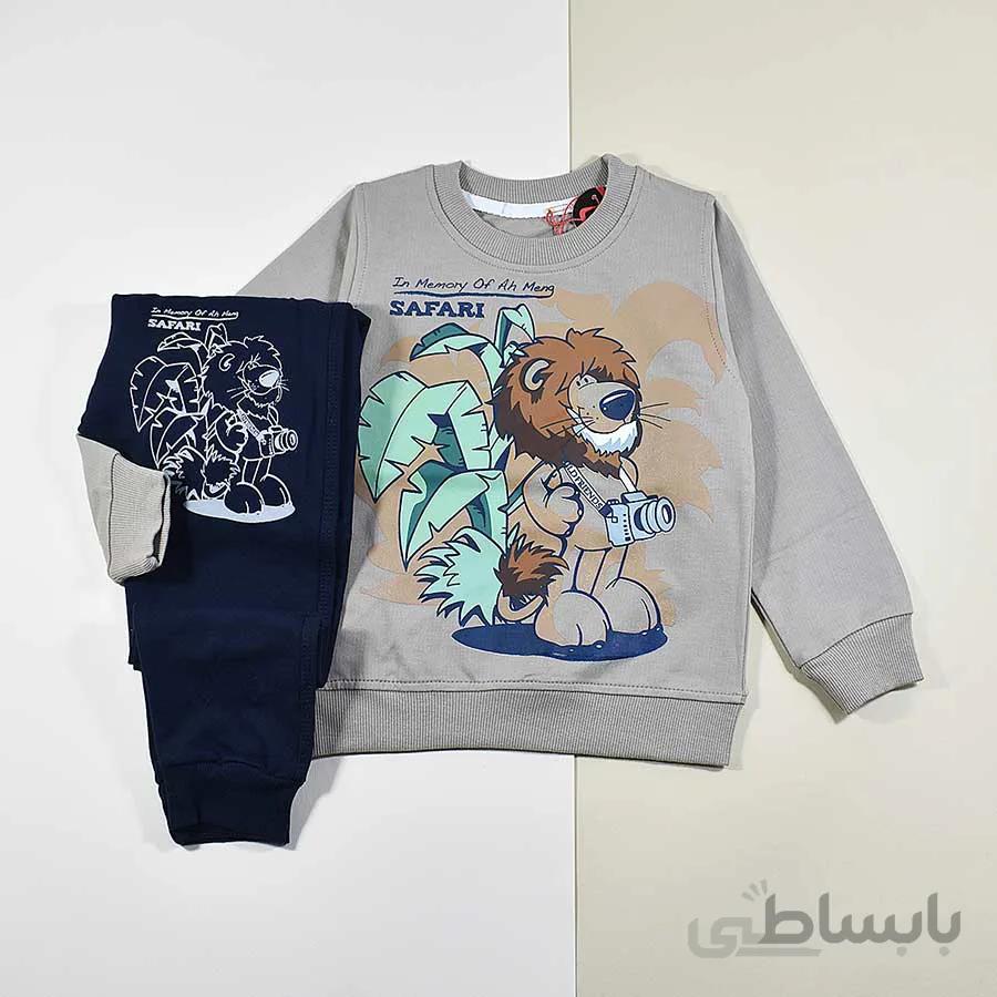 بلوز و شلوار بچه گانه پسرانه طرح شیر کد 2307