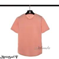 تيشرت نخي ساده يقه گرد | صورتي 401