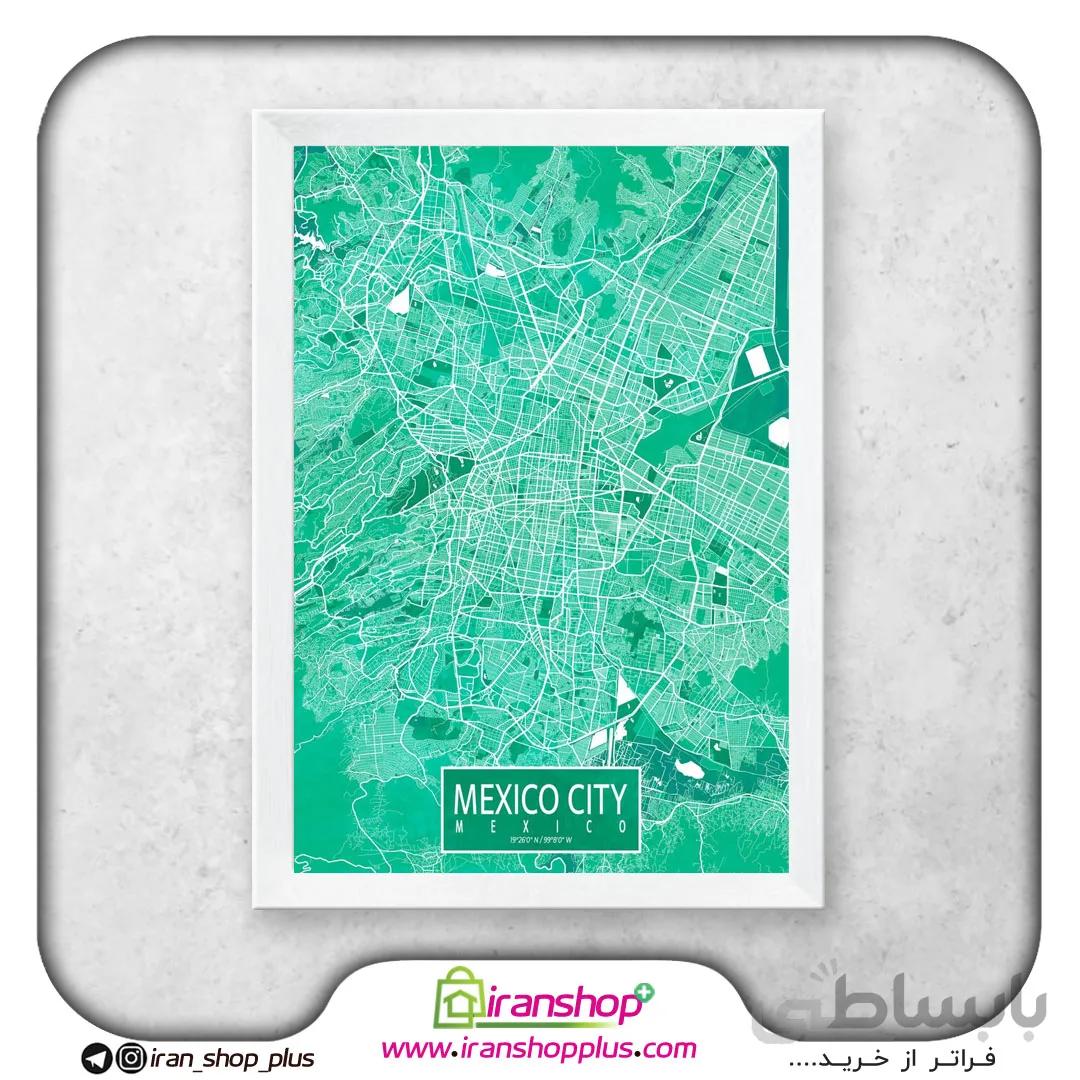 تابلو نقشه شهر مکزیکوسیتی با تم Watercolor