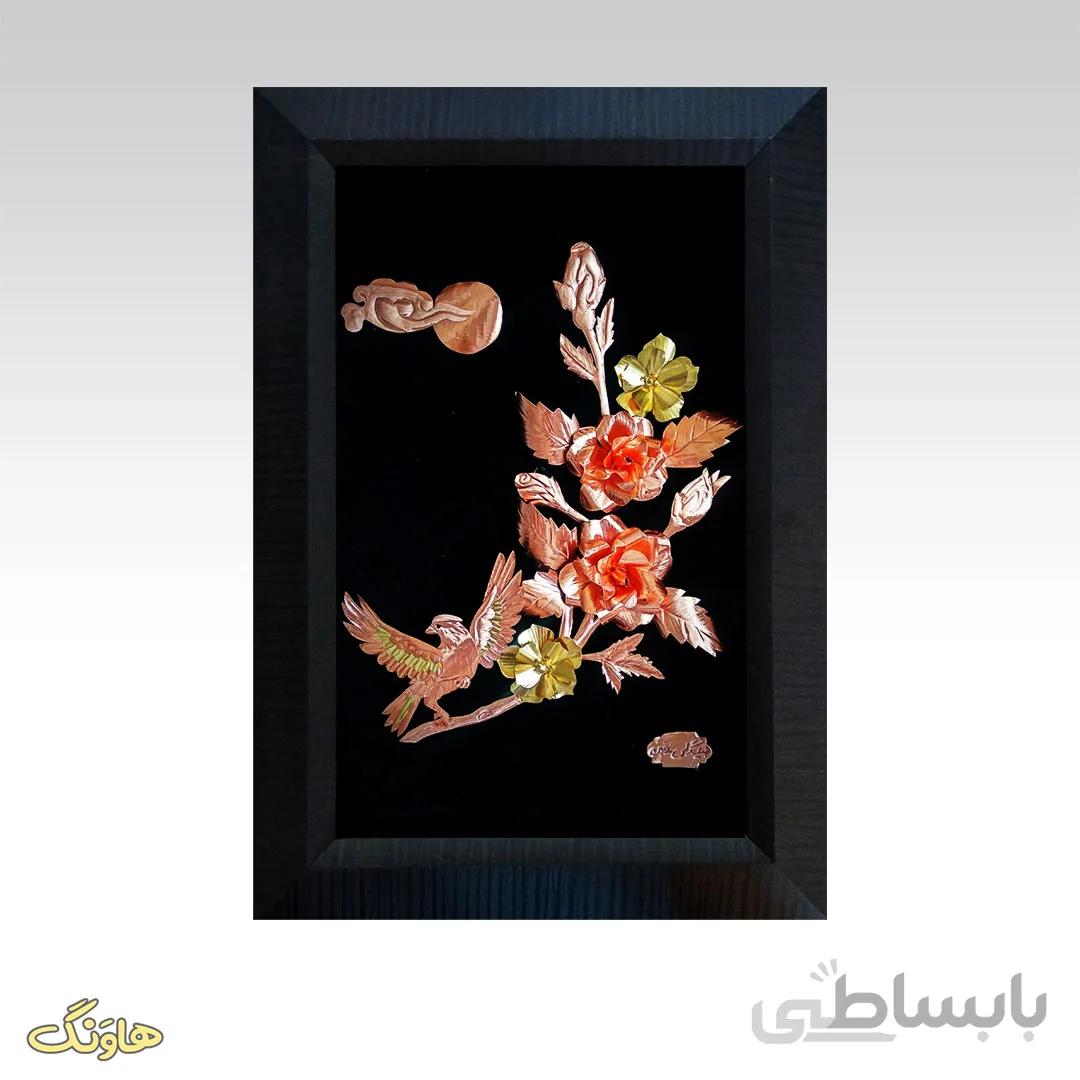 تابلو معرق گل و مرغ A02