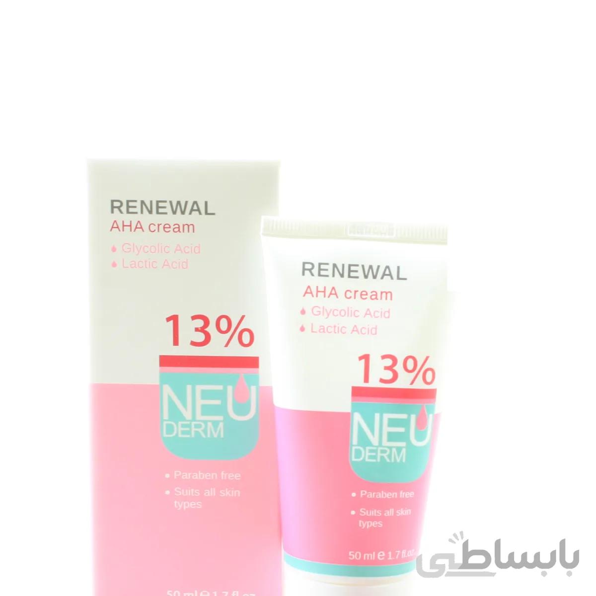 کرم لایه بردار نئودرم مدل Renewal AHA 13% حجم 50 میل ا Neuderm Renewal AHA 13% Cream 50ml