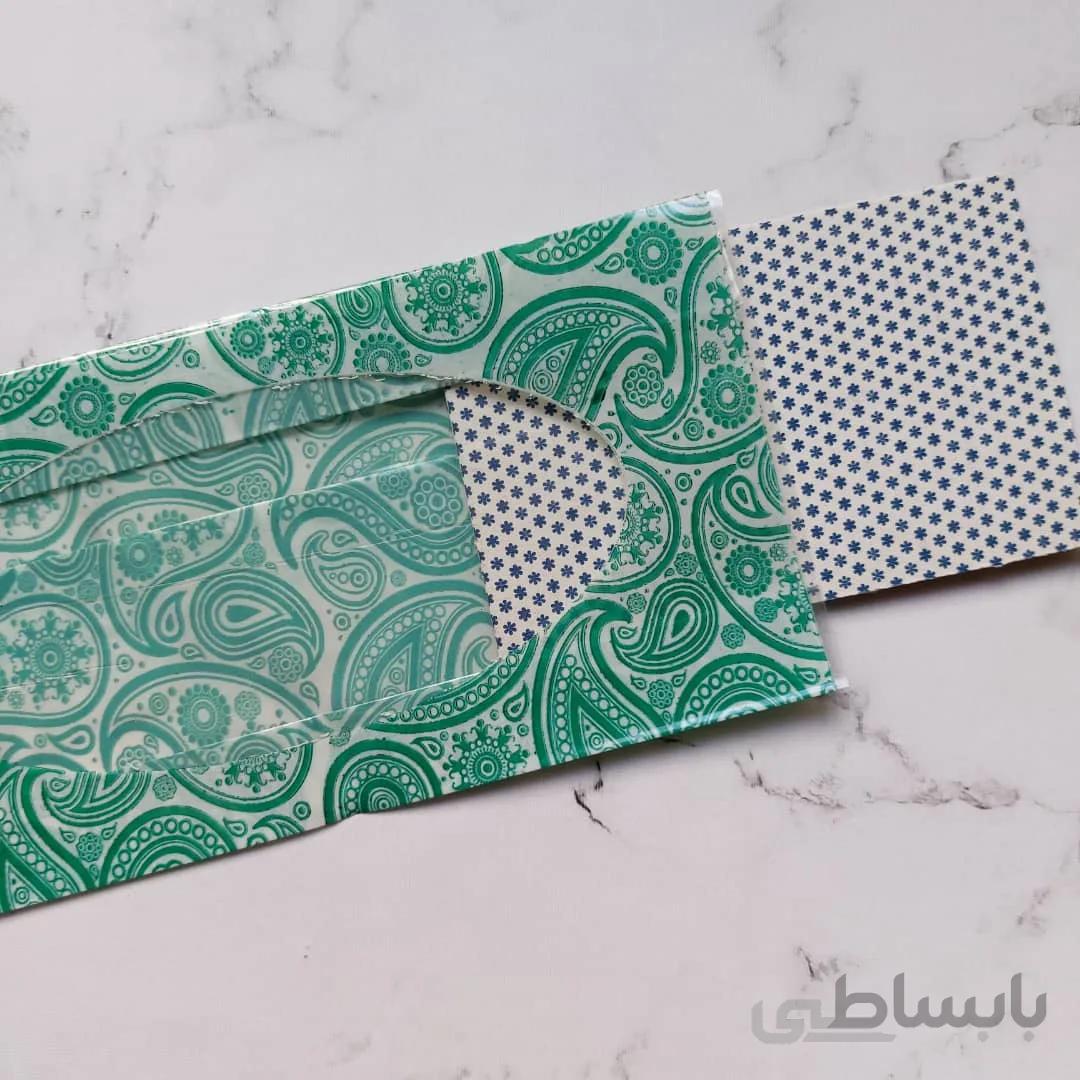 پاکت پنجره دار (ترمه سبز)