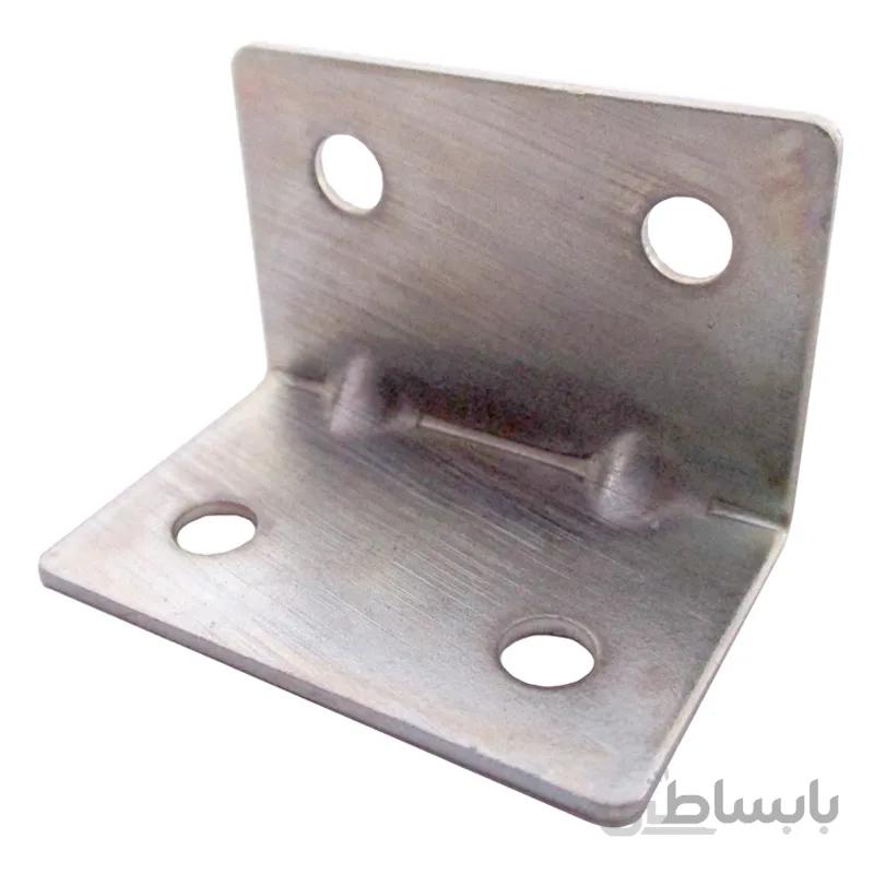 گونیا 90 درجه فلزی چهار سوراخ ضخامت 1.25 میلیمتر بسته 25 عددی