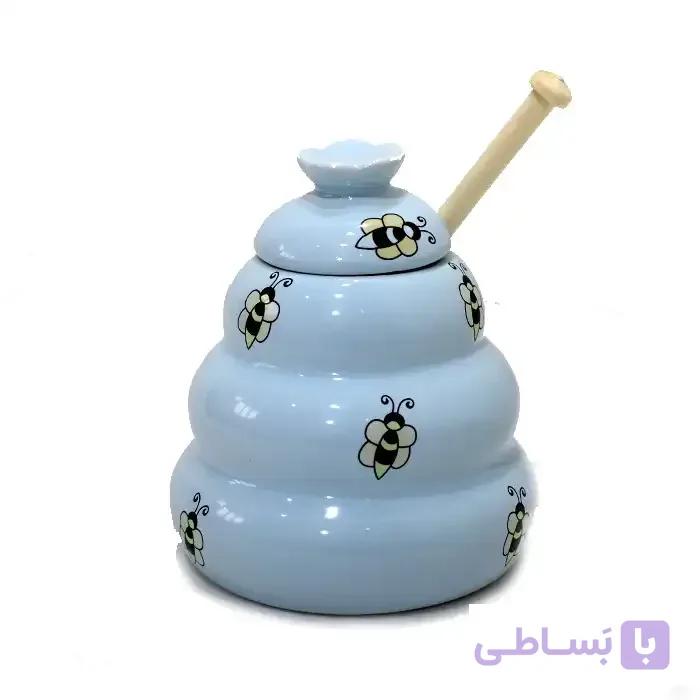 عسل خوری سرامیکی (قاشق چوبی)