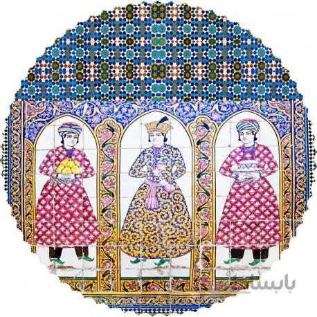 رومیزی مخمل گرد سنتی کاشی خواجات