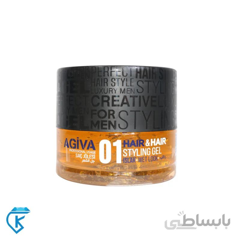 ژل موی سر آگیوا مدل wet look 01 حجم ۷۰۰ میلی لیتر AGIVA