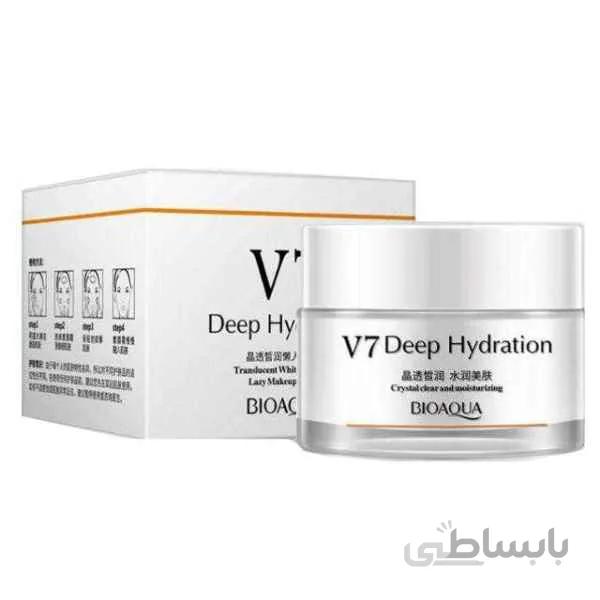 کرم مرطوب کننده و سفید کننده صورت کریستالی 7 ویتامینه بیوآکوا V7 Deep Hydration Bioaqua