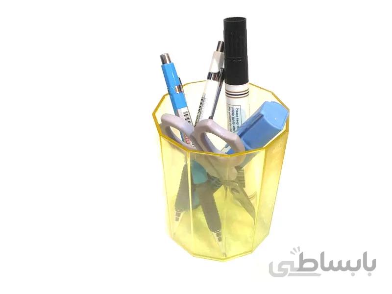 جاقلم لیوانی پلاستیکی مدل 8 ضلعی