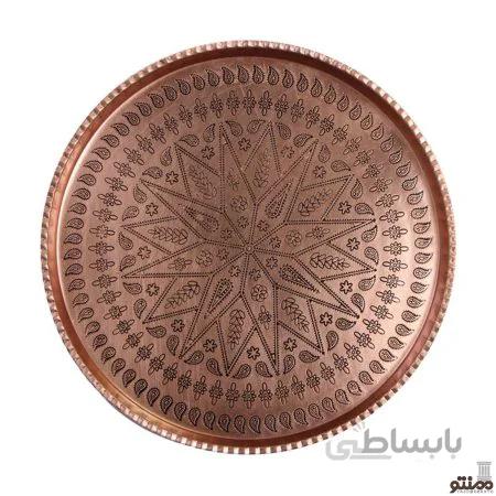 سینی مسی زنجان طرح گرد سایز 8