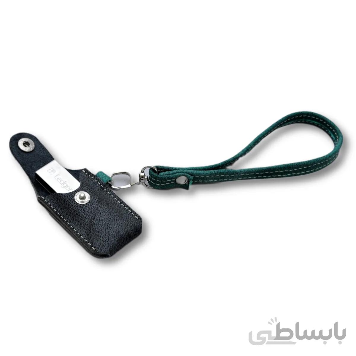 محافظ چرمی کیف پول لجر نانو اس Ledger Nano S رنگ سبز خاکستری