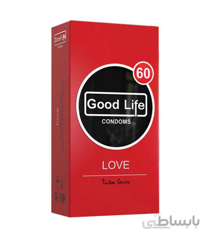 کاندوم گودلایف مدل عشق رمانتیک good life love بسته 12 تایی