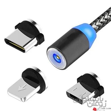 کابل فست شارژ مغناطیسی x-cable metal magnetic cable 360