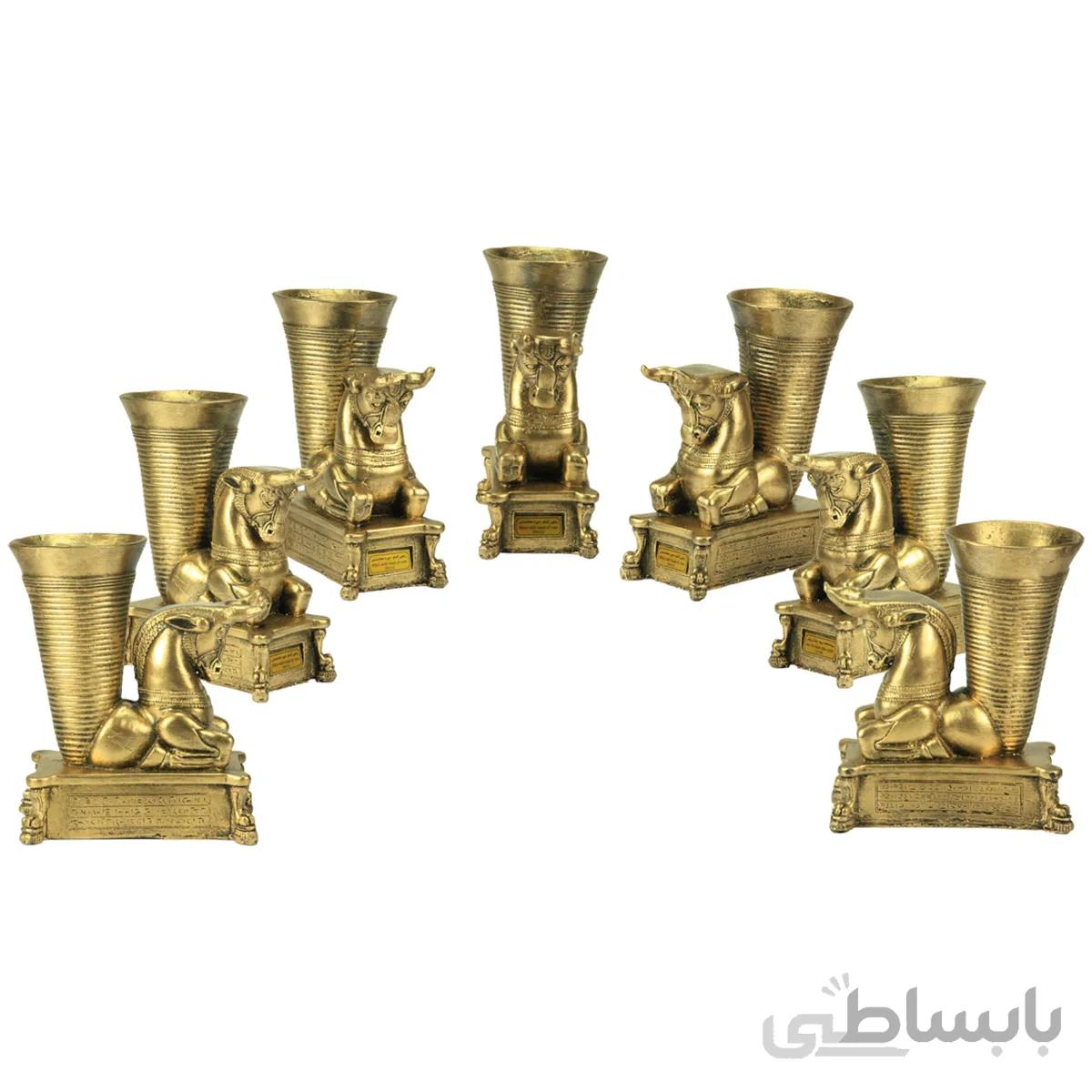 مجموعه ظروف هفت سین 7 پارچه تندیس و پیکره شهریار طرح ریتون گاو کد HS110