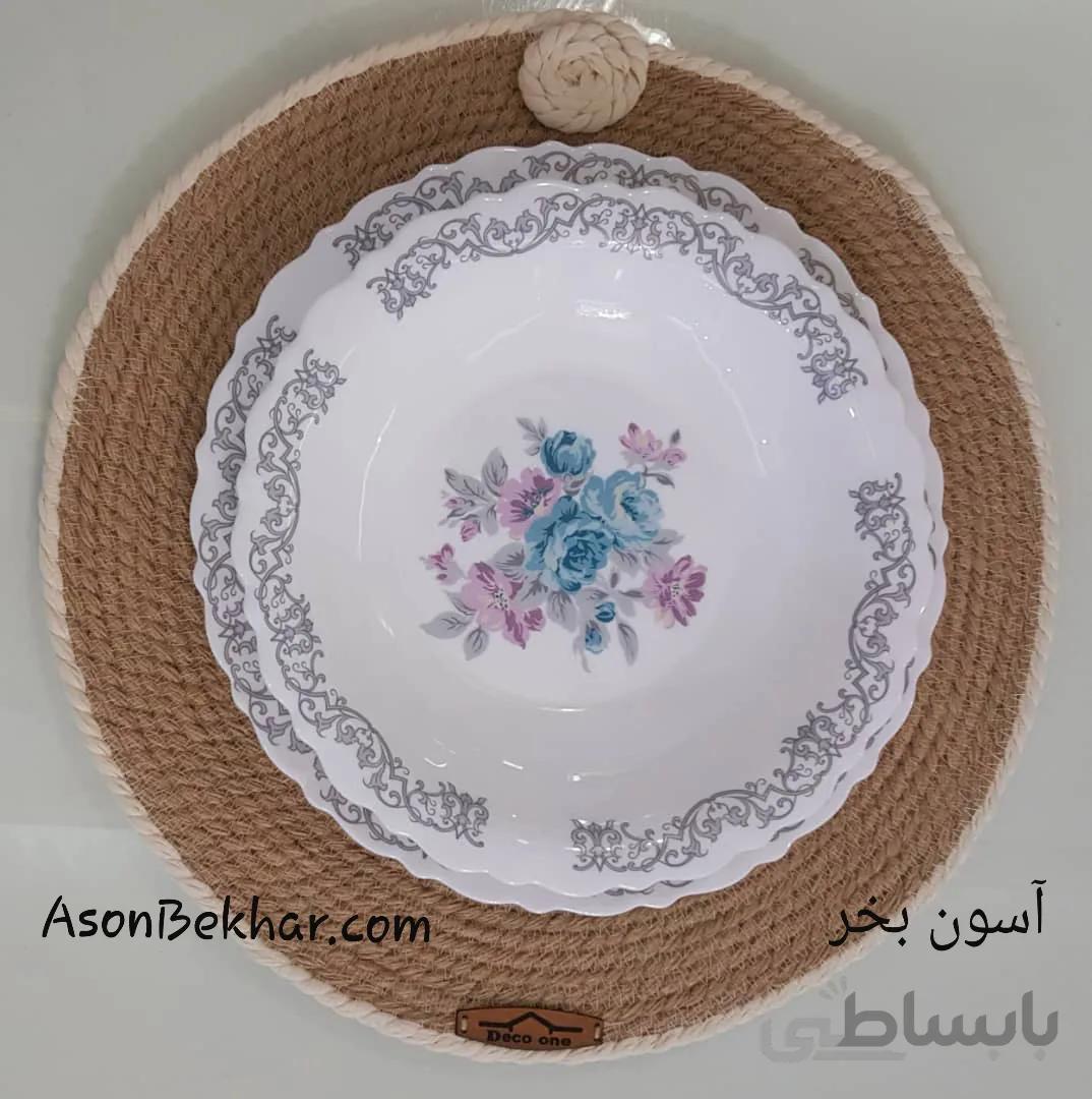 زیر بشقابی کنفی دور کرمی گرد مدل رزا (Rosa) – دکووان
