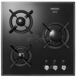 اجاق گاز شیشه ای مشکی G3501 استیل البرز ا G3501