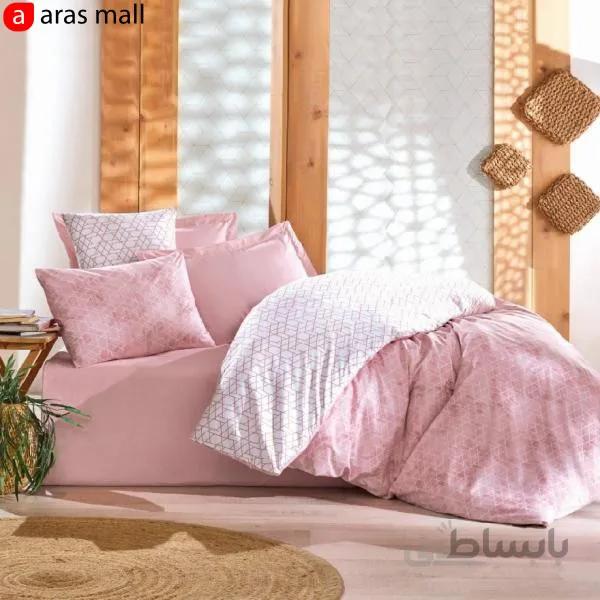 ست کاور رانفورس کاتن باکس مدل Minimal طرح Best رنگ Pembe دو نفره 4 تکه
