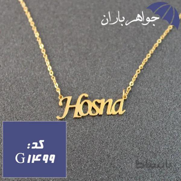 پلاک اسم حسنی همراه با زنجیر کد G_1499