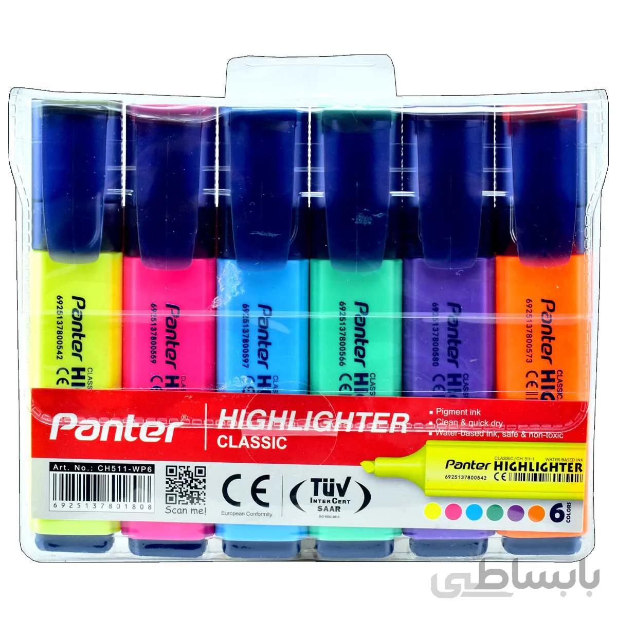 ماژیک علامت گذار پنتر بسته 6 تایی کد CH511-wp6
