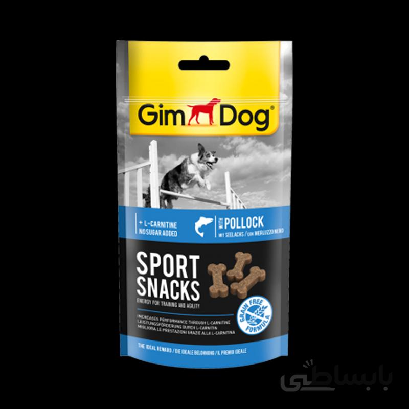 اسنک تشویقی استخوانی سگ جیم داگ با طعم ذغال ماهی GimDog Sport Snack Pollock وزن 60 گرم