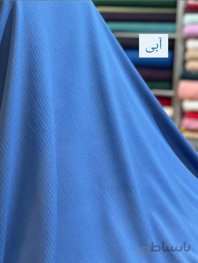 کرپ حریر خطی آبی