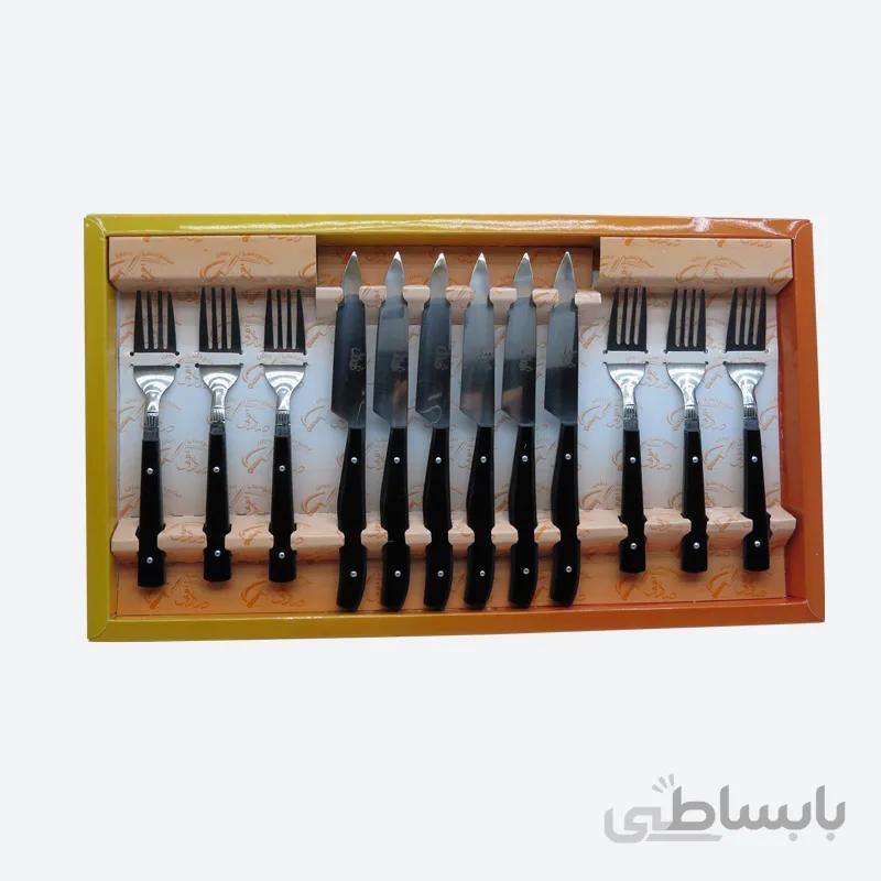 ست کارد و چنگال 12 تایی مشکی اعلا