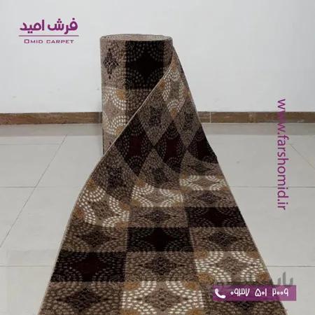 فرش ماشینی طرح گلاره شکلاتی کلکسیون صدف