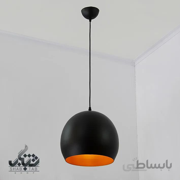 لوستر آویز تک شعله مدرن خمره ای مشکی بزرگ کد 353 SHJ