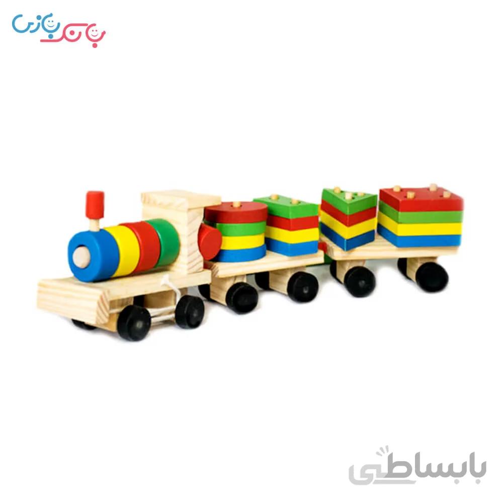 قطار چوبی پایه اشکال هندسی