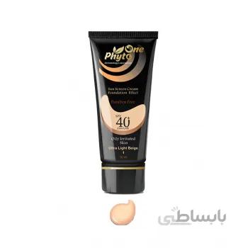ضد آفتاب SPF40 کرم پودری پوست چرب (رنگ خیلی روشن 1) فیتووان ا ( Phyto one Sunscreen cream SPF40 foundation effect (oil free) )
