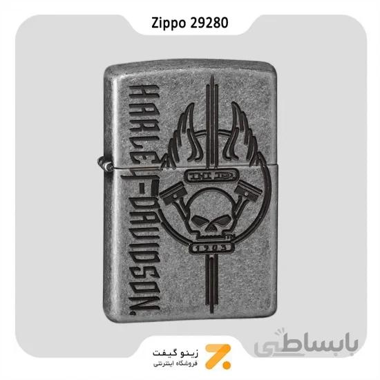 فندک بنزینی زیپو مدل 29280 طرح اسکلت هارلی دیویدسون
