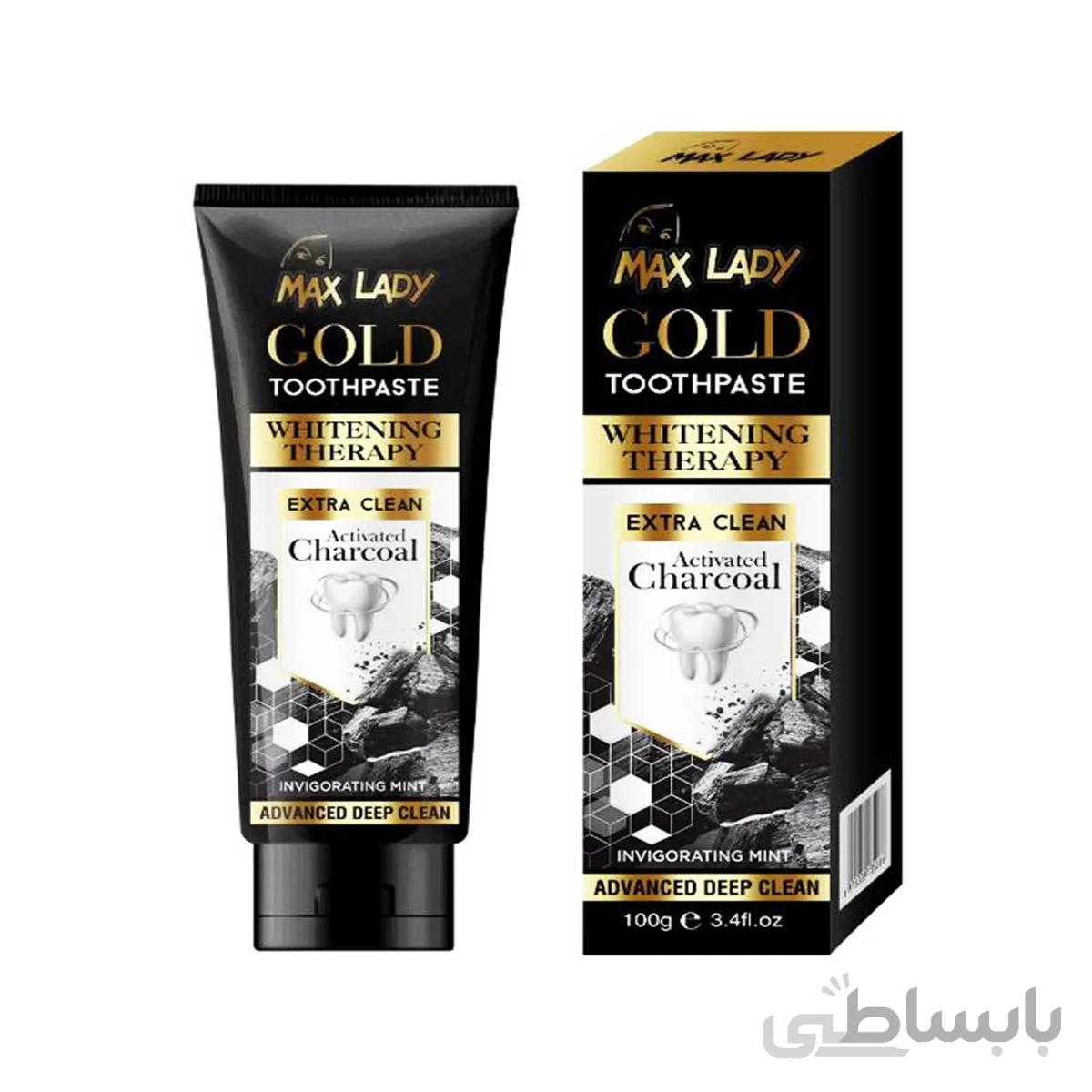 خمیر دندان سفید کننده طلا مکس لیدی MAXlady