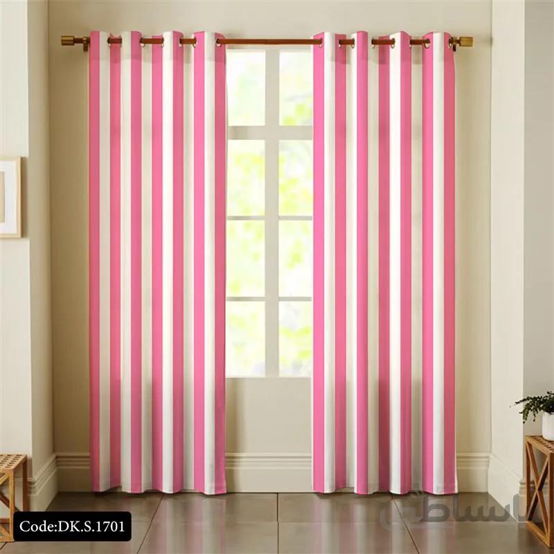 پرده پانچی (هازان و مخمل) کد DK.S.1701 طرح اسپرت راه راه ساده