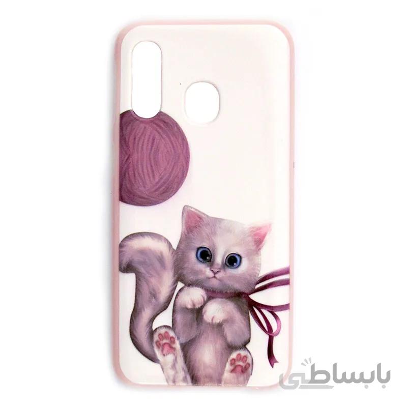 قاب فانتزی برجسته دخترانه طرح گربه گوشی سامسونگ Samsung A40