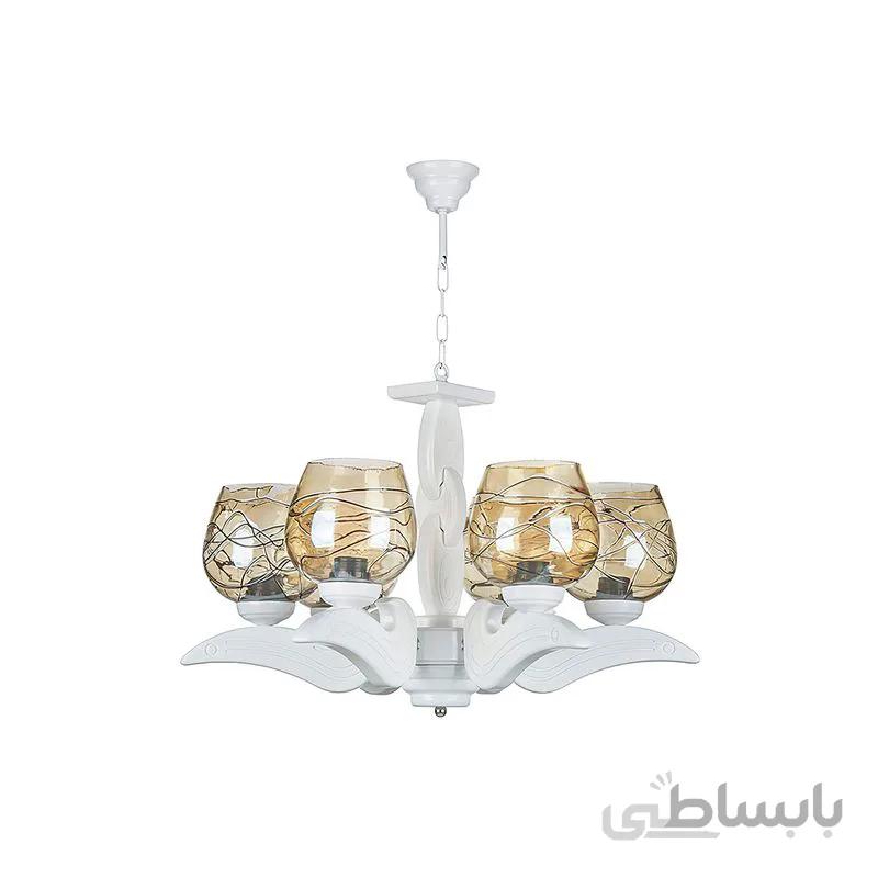لوستر 6 شعله چشمه نور مدل G619/6-WT