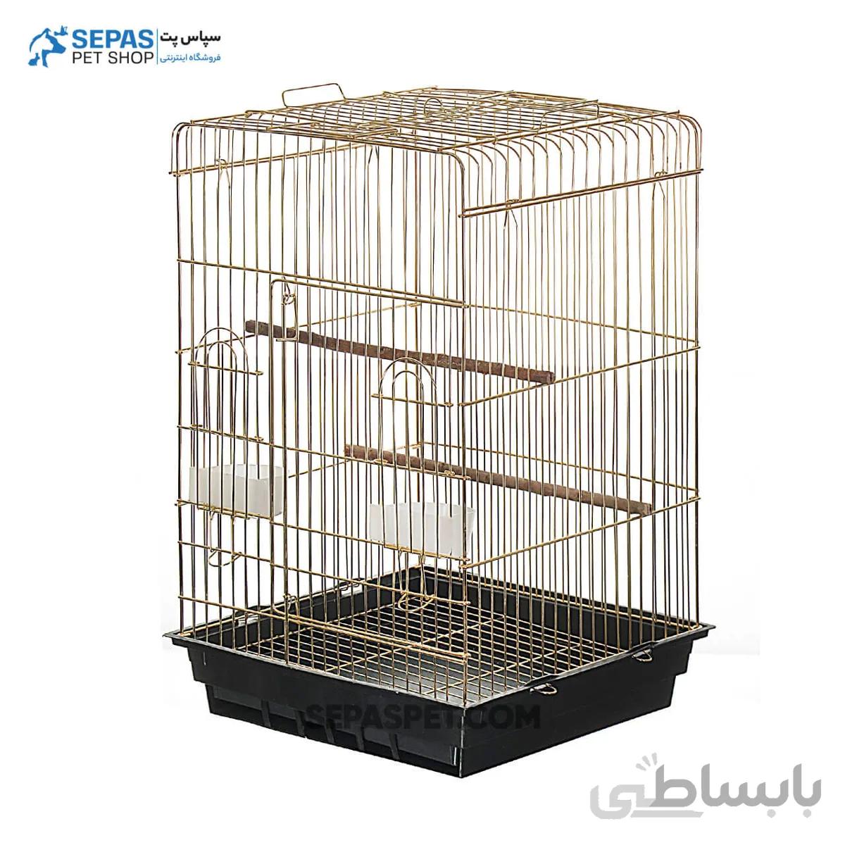 قفس 1033 طلایی طوطی – سقف بازشو و مفتول ضخیم