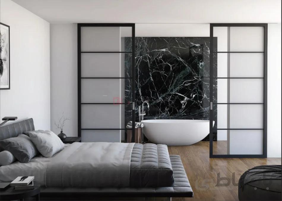 مکانیزم تاپ لاین تک درب چوبی ساختمانی برقی MW1 بدون پروفیل کف حداکثر 120 کد k101 فانتونی