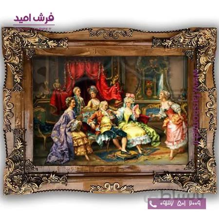 تابلو فرش ماشینی طرح تابلو نقاشی فرانسوی کد 2295 فرشان