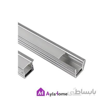 پروفیل آلومینیومی نور خطی توکار لبه دار با تیغه وسط 2-905 کد L24 (شاخه 3 متری)