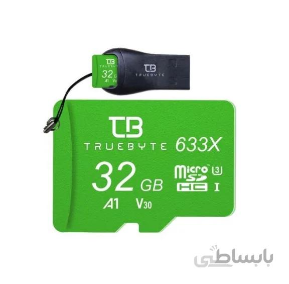 کارت حافظه microSD HC تروبایت مدل 633X-A1-V30 کلاس 10 استاندارد UHS-I U3 ظرفیت 32 گیگابایت همراه با کارت خوان