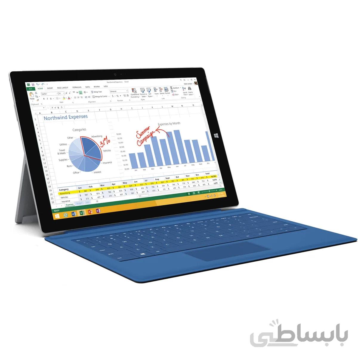 تبلت مایکروسافت Surface Pro 3 | حافظه 128 رم 4 گیگابایت پردازنده i5 ا Microsoft Surface Pro 3 i5 128/4 GB