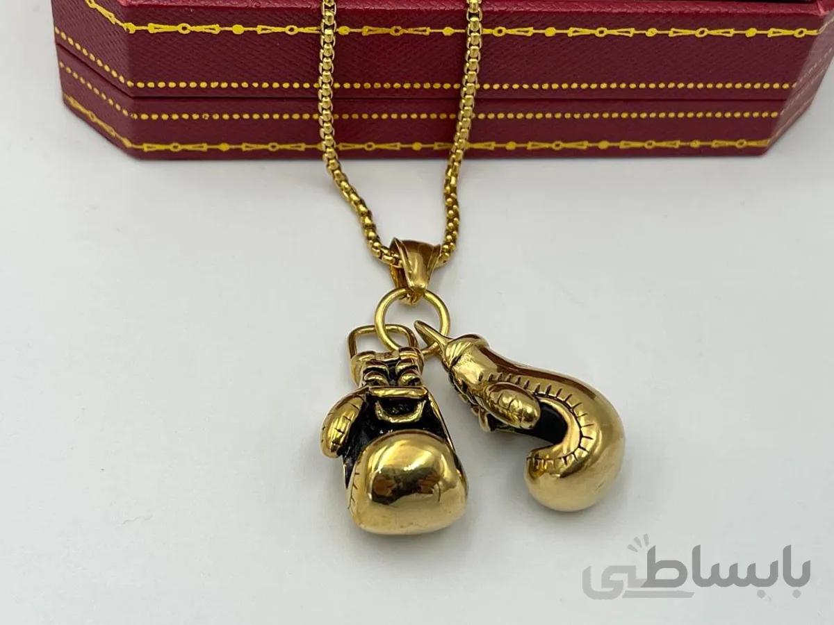 گردنبند دستکش بوکس طلایی