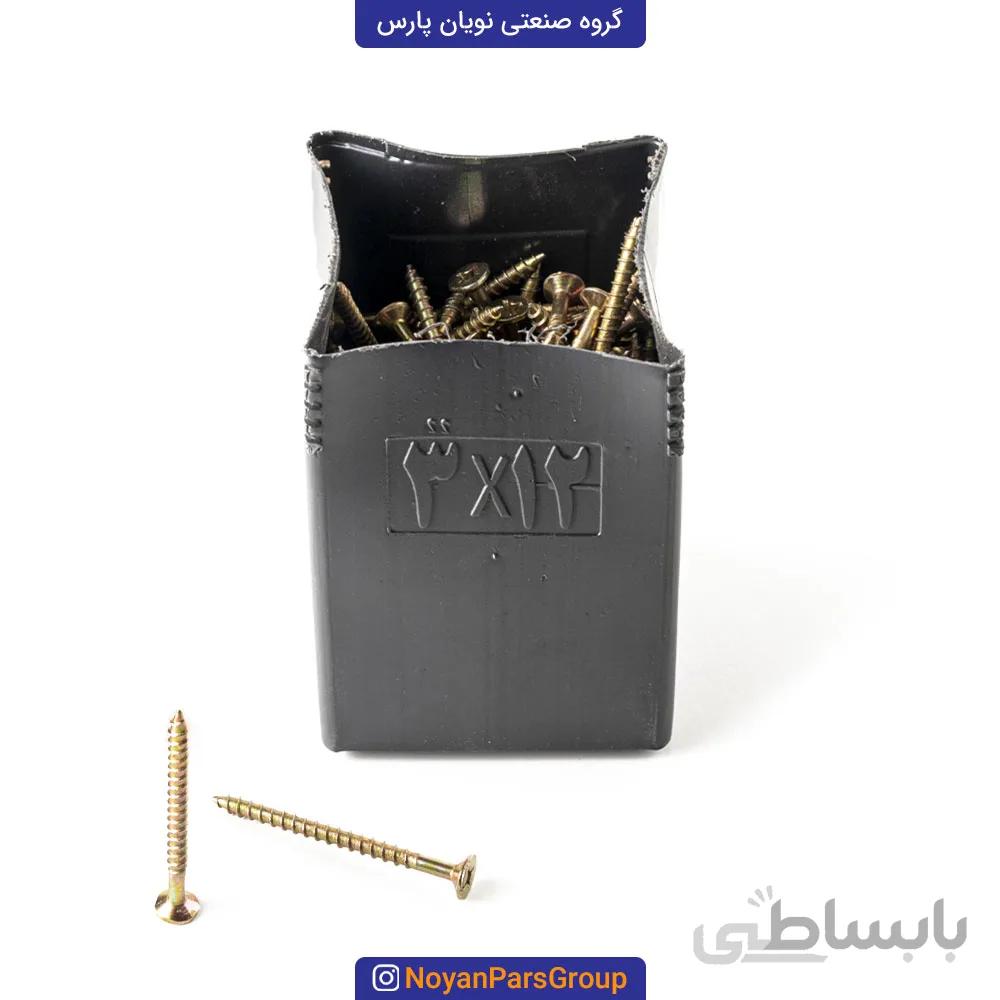 پیچ چوب چهارسو سایز 3 در 12(7سانت) بسته 144 عددی نویان پارس