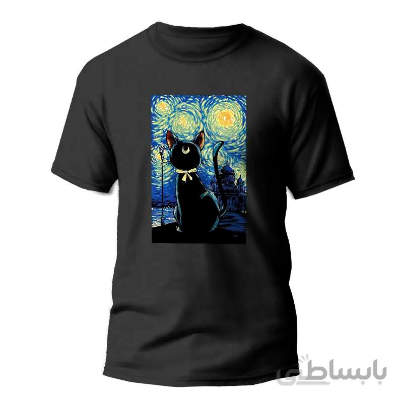 تیشرت طرح Starry sky MEOW