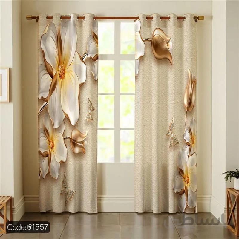 پرده پانچی کد 3d-b-02 طرح سه بعدی گل درشت