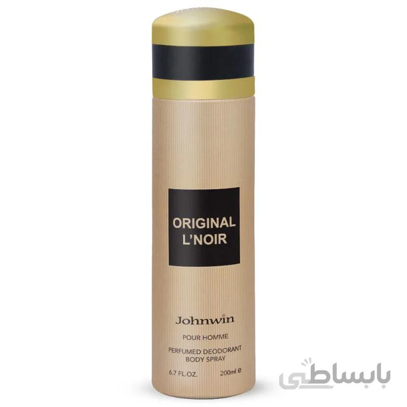 اسپری دئودورانت مردانه جان وین مدل Original L'noir حجم 200 میل ا Johnwin Original L'noir Spray For Men 200ml